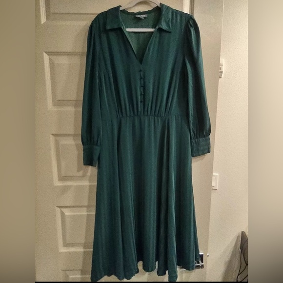 ModCloth Classy Announcement A-Line Dress Green Size 14 Midi - Picture 3 of 10